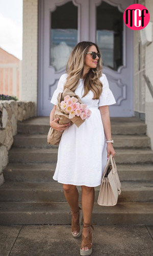 Eyelet White Bridal Shower Dress