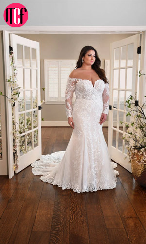 Mermaid Wedding Dress With Flare Lace Sleeve